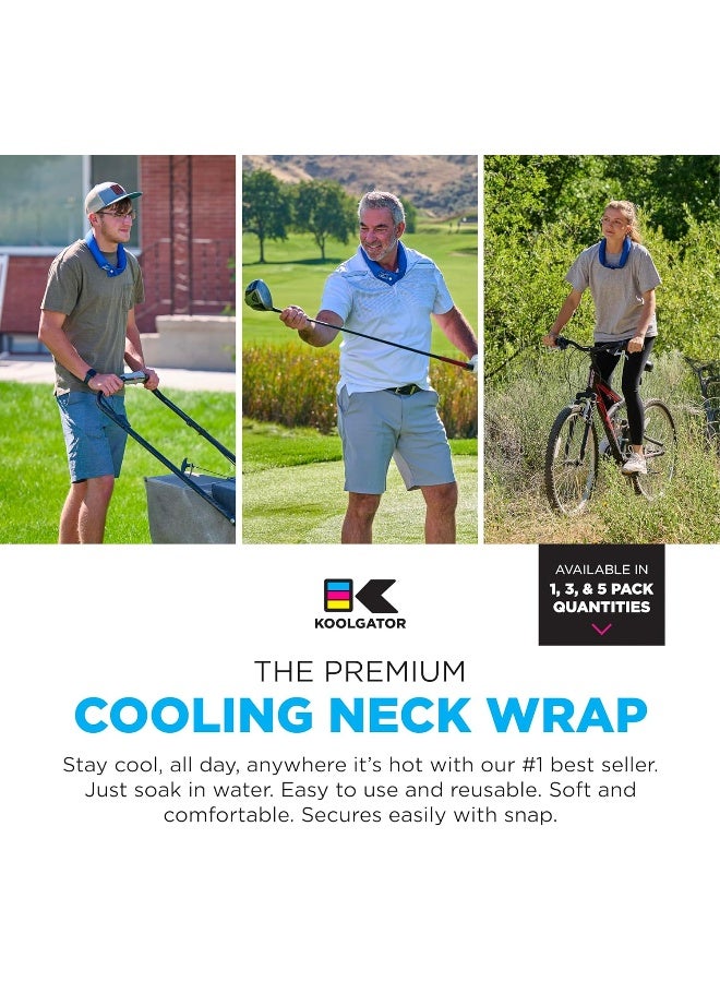 KOOLGATOR Evaporative Cooling Neck Wrap - Keep Cool in The Heat, Summer Cooling Accessories, Long Lasting, Reusable & Breathable, Available in 1, 3, or 5 Pack (Blue Paisley, 1 Pack) - Image 2
